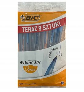 zestaw długopisów BIC Round Stic Classic – niebieskie, 9