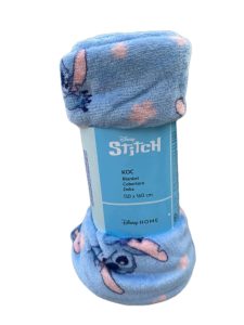 Disney Stitch koc dziecięcy 130×160 cm niebieski