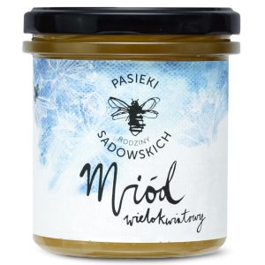 PASIEKI RODZINY SADOWSKICH mi&oacute;d wielokwiatowy, drobnoziarnisty 450 g