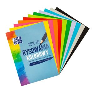OXFORD Blok rysunkowy A4 z kolorowymi kartkami