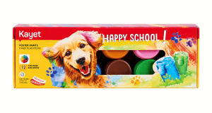 farby plakatowe Kayet Happy School 12 kolor&oacute;w pies