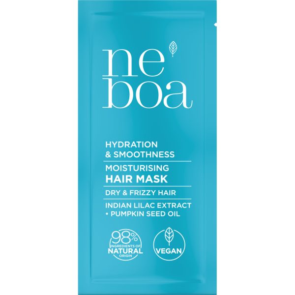 NEBOA Hydration & Smoothness maska do włosów suchych i puszących się, naturalna, nawilżenie i wygładzenie 25 ml