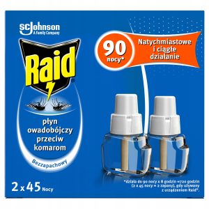 Raid płyn do elektrofumigatora na komary 2 x 45 nocy