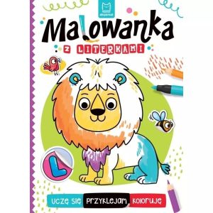 Malowanka z literkami AKSJOMAT do nauki liter