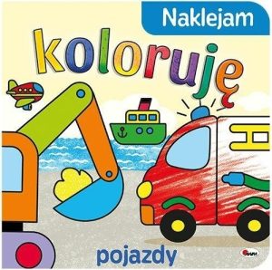 kolorowanka z naklejkami pojazdy dla dzieci