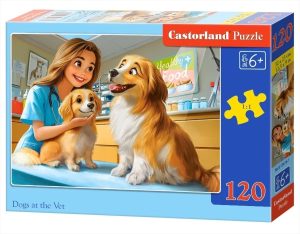 puzzle 120 element&oacute;w Dogs at the Vet CASTOR