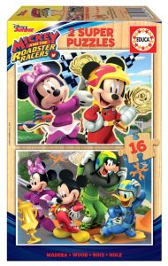 Puzzle 2x16 drewno Myszka Miki dla dzieci