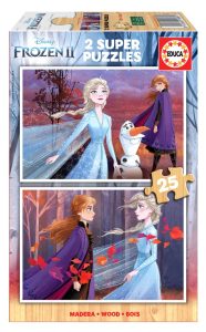 Puzzle 2x25 drewno Kraina Lodu dla dzieci