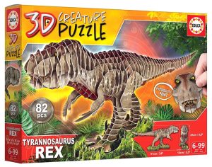 PUZZLE 3D 82 T-REX dla fanów dinozaurów