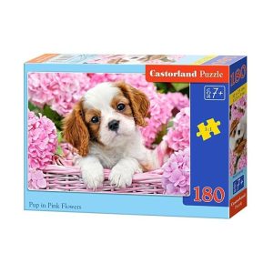 Puzzle 180 el. pup pink flower CASTOR do układania
