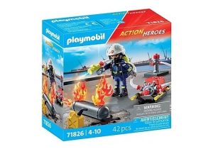 STRAŻAK Z POMPĄ WODNĄ PLAYMOBIL dla dzieci