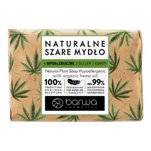 BARWA szare mydło w kostce z olejem z konopi 90 g