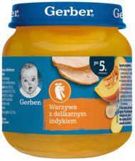 GERBER danie w słoiczku warzywa z delikatnym indykiem 125 g