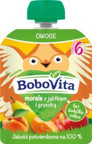 BOBOVITA deserek w tubce Morele z jabłkiem i gruszką 80 g