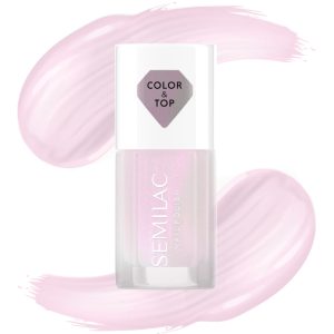 SEMILAC Color & Top top coat do lakier&oacute;w klasycznych, Pink Glow 7 ml