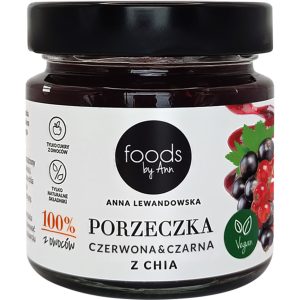 FOODS BY ANN dżem, 100% owoców, Czerwona i Czarna Porzeczka z Chia 200 g