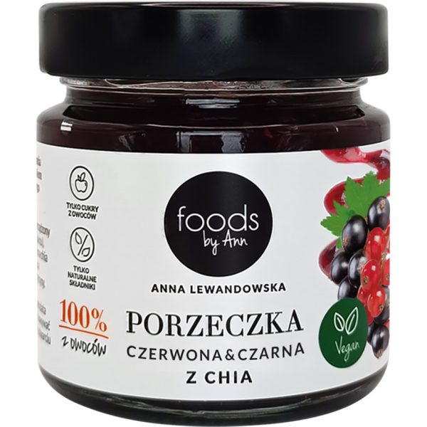 FOODS BY ANN dżem, 100% owoców, Czerwona i Czarna Porzeczka z Chia 200 g