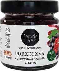dżem 100% owoc&oacute;w czerwona i czarna porzeczka z chia 200 g
