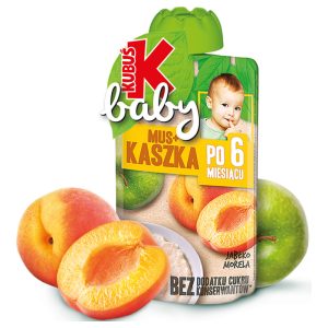 KUBUŚ Baby mus+kaszka, Jabłko, Morela, po 6. miesiącu życia 100 g