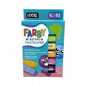 Farby w sztyfcie pastelowe 6 kolorów wykręcane