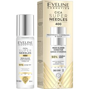 EVELINE COSMETICS CICA Super Needles 400 mezo-eliksir do twarzy, korektor oznak starzenia 30 ml