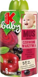 KUBUŚ Baby mus owocowo-warzywny Jabłko Czarna Porzeczka