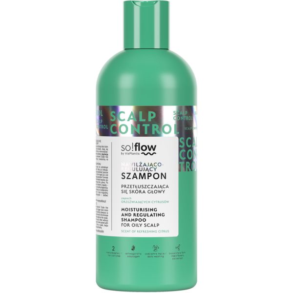 SO!FLOW BY VIS PLANTIS szampon do przetłuszczającej się skóry głowy i włosów, nawilżająco-regulujący 400 ml