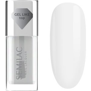 SEMILAC Gel Like top coat do lakier&oacute;w klasycznych, samopoziomujący 9 ml