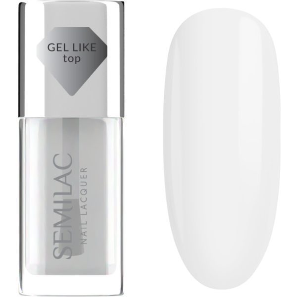 SEMILAC Gel Like top coat do lakierów klasycznych, samopoziomujący 9 ml