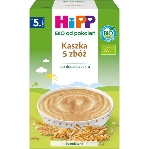 HIPP BIO od pokoleń kaszka bezmleczna, 5 zbóż, po 5. m-cu życia 200 g