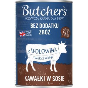 BUTCHER'S karma pełnoporcjowa mokra dla dorosłych psów, w sosie, Wołowina 400 g