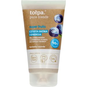 TOŁPA Pure Trends Super Fruits żel-peeling do mycia twarzy, z czerwoną glinką 150 ml