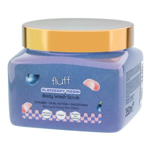 FLUFF peeling do mycia ciała, Blueberry Mochi 350 ml