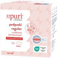 NPURI BY BAMBIBOO podpaski higieniczne ze skrzydełkami, z wł&oacute;knem bambusowym, Regular 12 szt.