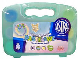 Astra farby plakatowe pastelowe 12 kolor&oacute;w w walizce