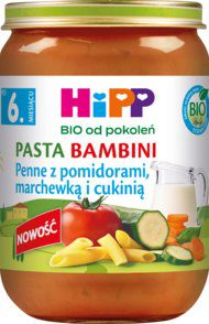 HIPP BIO Pasta Bambini penne z pomidorami 190 g