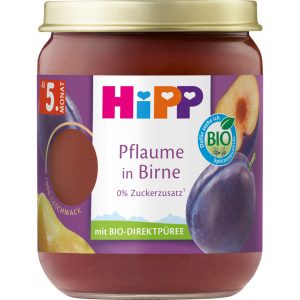 HIPP BIO deserek w słoiczku, Gruszki ze śliwkami, po 5. m-cu życia 160 g