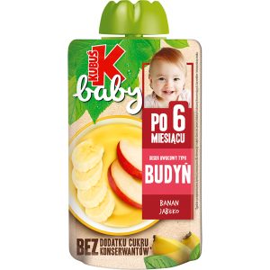 KUBUŚ Baby deser owocowy typu budyń, Banan, Jabłko, po 6. miesiącu życia 100 g