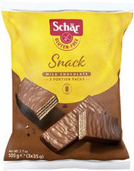 SCH&Auml;R Snack wafelki z orzechami laskowymi, polewany czekoladą, bezglutenowy 3 x 35 g