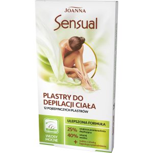 JOANNA Sensual plastry do depilacji ciała z woskiem, włosy mocne 12 szt.