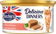 BUTCHER&rsquo;S Delicious Dinners karma pełnoporcjowa mokra dla dorosłych kot&oacute;w, mus z łososiem i krewetkami 85 g