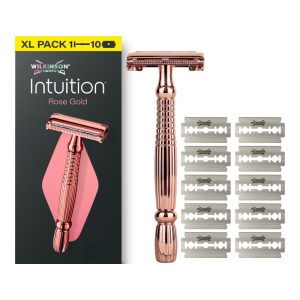 WILKINSON SWORD Intuition Rose Gold maszynka do golenia dla kobiet, 1 rączka + 10 żyletek 1 szt.