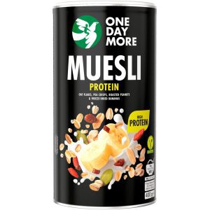 ONEDAYMORE Protein musli z chrupkami grochowymi, proteinowe, Orzeszki Ziemne i Banan 400 g