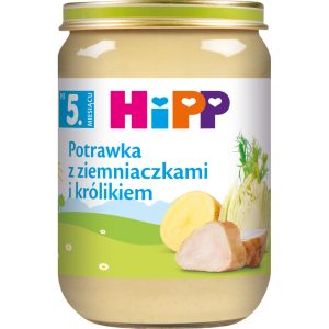 HIPP BIO od pokoleń danie w słoiczku, Potrawka z ziemniaczkami i kr&oacute;likiem, po 5. m-cu życia 190 g