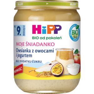 HIPP BIO od pokoleń Moje Śniadanko owsianka z owocami i jogurtem, po 9. m-cu życia 160 g