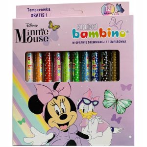 bambino Kredki drewniane z temper&oacute;wką Minnie Mouse 12
