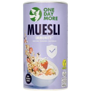 ONEDAYMORE musli z liofilizowanymi owocami, odpornościowe, Truskawka i Czarna Porzeczka 400 g