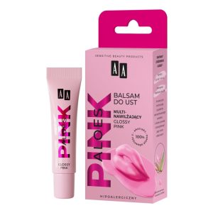 AA Aloes Pink multinawilżający balsam do ust Glossy Pink