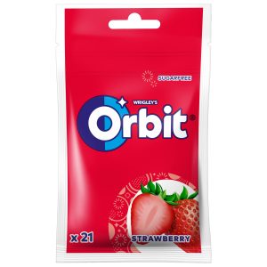 Orbit Strawberry Guma do Żucia Bez Cukru Truskawkowa 21 Drażetek 29g