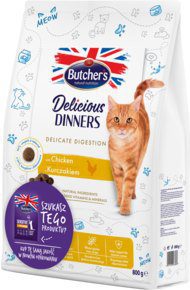 BUTCHER&rsquo;S Delicious Dinners Delicate Digestion karma pełnoporcjowa sucha, dla dorosłych kot&oacute;w z kurczakiem 800 g